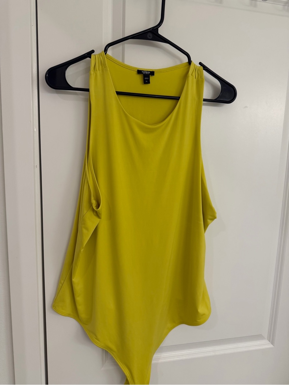 Express Women's Bright Lime Green Sleeveless Bodysuit